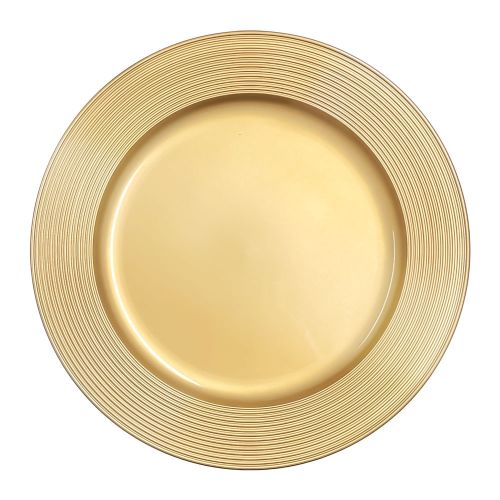 Unterteller / Dekoteller Kunststoff ca.32,5cm - glänzend goldfarbig