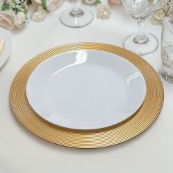 Unterteller / Dekoteller "CLASSIC" Goldfarbig-glänzend Kunststoff ca.32,5cm
