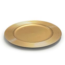 Unterteller / Dekoteller "CLASSIC" Goldfarbig-glänzend Kunststoff ca.32,5cm
