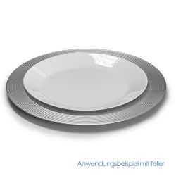 Unterteller / Dekoteller Kunststoff ca.32,5cm - glänzend silberfarbig