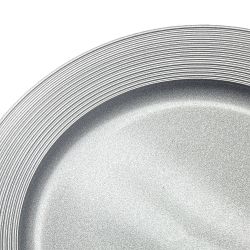 Unterteller / Dekoteller Kunststoff ca.32,5cm - glänzend silberfarbig