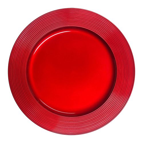 Unterteller / Dekoteller Kunststoff ca.32,5cm - glänzend rot
