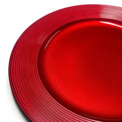 Unterteller / Dekoteller Kunststoff ca.32,5cm - glänzend rot