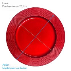 Unterteller / Dekoteller Kunststoff ca.32,5cm - glänzend rot