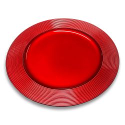 Unterteller / Dekoteller Kunststoff ca.32,5cm - glänzend rot