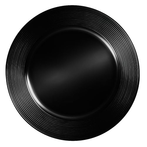 Unterteller / Dekoteller Kunststoff ca.32,5cm - glänzend schwarz