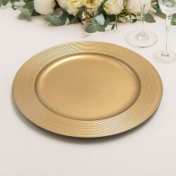 Unterteller / Dekoteller "CLASSIC" Goldfarbig-Matt Kunststoff ca.32,5cm