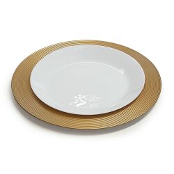 Unterteller / Dekoteller "CLASSIC" Goldfarbig-Matt Kunststoff ca.32,5cm