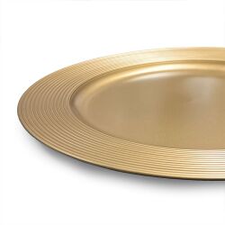Unterteller / Dekoteller "CLASSIC" Goldfarbig-Matt Kunststoff ca.32,5cm