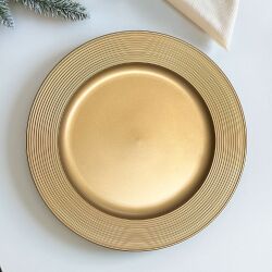 Unterteller / Dekoteller "CLASSIC" Goldfarbig-Matt Kunststoff ca.32,5cm