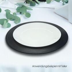Unterteller / Dekoteller "CLASSIC" Schwarz-Matt Kunststoff ca.32,5cm