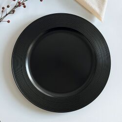 Unterteller / Dekoteller "CLASSIC" Schwarz-Matt Kunststoff ca.32,5cm
