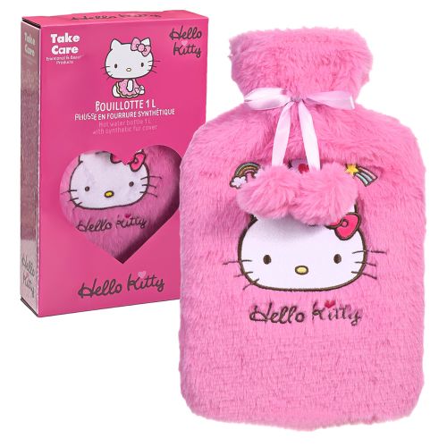 Wärmflasche mit " Hello Kitty " Plüsch Bezug für ca. 1L