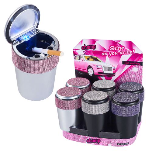 Auto-Aschenbecher " Bling Bling " mit LED Champ