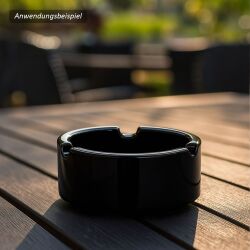 Schwarzer Glas-Aschenbecher ca. Ø 8,4 cm