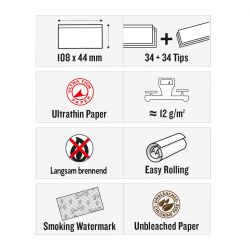 Smoking Supreme BROWN Ultrathin Papers K.S.& Filtertips 24er Box/33 Blatt + 33 Tips