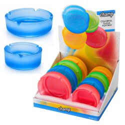 Aschenbecher Glas Colorful ca.11cm & 8,5cm - Champ