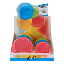 Aschenbecher Glas Colorful ca.11cm & 8,5cm - Champ