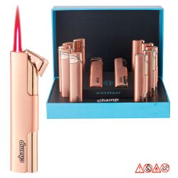 Metallfeuerzeug mit roter Jetflame - Rosegold - Champ