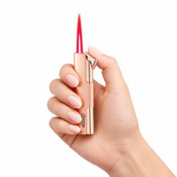 Metallfeuerzeug mit roter Jetflame - Rosegold - Champ