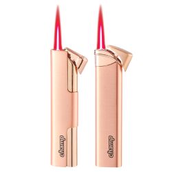 Metallfeuerzeug mit roter Jetflame - Rosegold - Champ