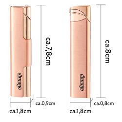 Metallfeuerzeug mit roter Jetflame - Rosegold - Champ