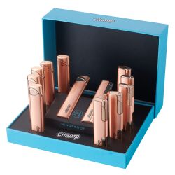 Metallfeuerzeug mit roter Jetflame - Rosegold - Champ