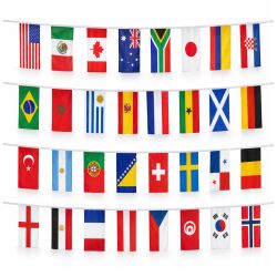 Flaggenkette 32 Länder ca. 10 m –...