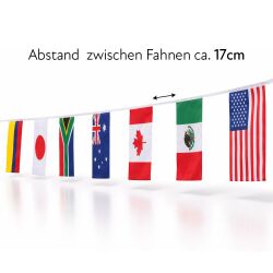 Flaggenkette 32 Länder ca. 10 m –...