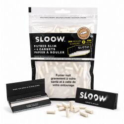Sloow Slim Papier-Zigarettenfilter 6 x 15 mm – ca. 200 Filter inkl. 4 Heftchen kurze Papers