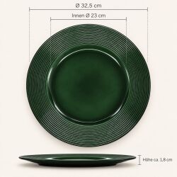 Unterteller / Dekoteller "CLASSIC" Grün-glänzend Kunststoff ca.32,5cm