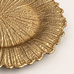 Unterteller / Dekoteller "BLOOM" Goldfarbig Kunststoff ca.32,5cm