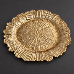 Unterteller / Dekoteller "BLOOM" Goldfarbig Kunststoff ca.32,5cm