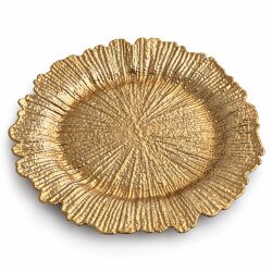 Unterteller / Dekoteller "BLOOM" Goldfarbig Kunststoff ca.32,5cm