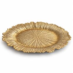 Unterteller / Dekoteller "BLOOM" Goldfarbig Kunststoff ca.32,5cm