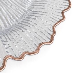 Unterteller / Dekoteller "BLOOM"Transparent Rosegold-farbig Kunststoff ca.32,5cm