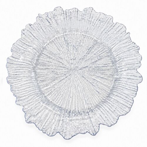 Unterteller / Dekoteller "BLOOM" Transparent Kunststoff ca.32,5cm