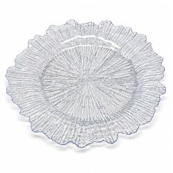 Unterteller / Dekoteller "BLOOM" Transparent Kunststoff ca.32,5cm
