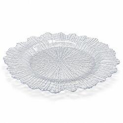 Unterteller / Dekoteller "BLOOM" Transparent Kunststoff ca.32,5cm
