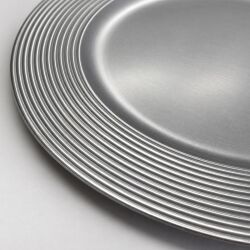 Unterteller / Dekoteller "CLASSIC" Silberfarbig-matt Kunststoff ca.32,5cm