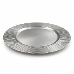Unterteller / Dekoteller "CLASSIC" Silberfarbig-matt Kunststoff ca.32,5cm