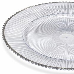 Unterteller / Dekoteller "Yvy" Silberfarbig Kunststoff ca.32,5cm
