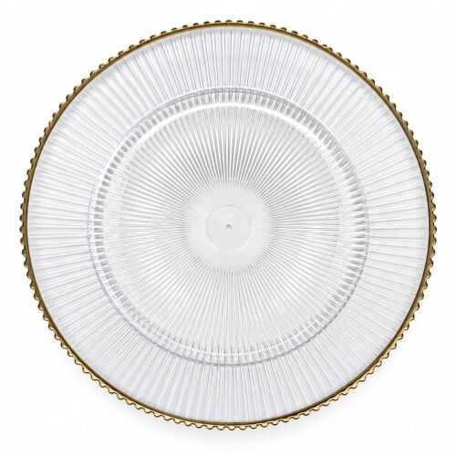 Unterteller / Dekoteller "Yvy" Goldfarbig Kunststoff ca.32,5cm