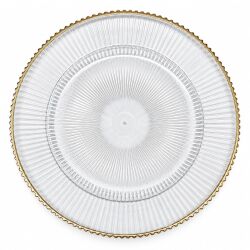 Unterteller / Dekoteller "Yvy" Goldfarbig Kunststoff ca.32,5cm