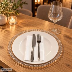 Unterteller / Dekoteller "Pearl" Transparent Kunststoff ca.31cm