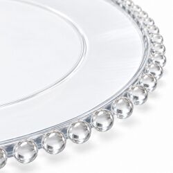 Unterteller / Dekoteller "Pearl" Transparent Kunststoff ca.31cm