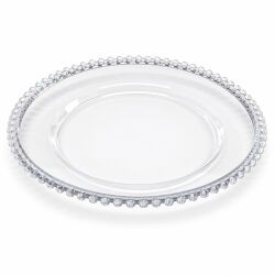 Unterteller / Dekoteller "Pearl" Transparent Kunststoff ca.31cm
