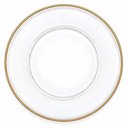 Unterteller / Dekoteller "Elegant" Goldfarbig Kunststoff ca.33cm