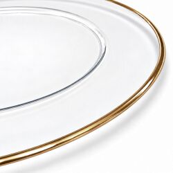 Unterteller / Dekoteller "Elegant" Goldfarbig Kunststoff ca.33cm