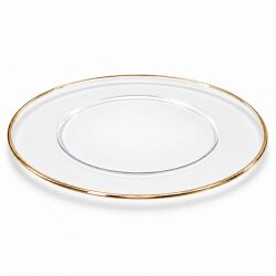 Unterteller / Dekoteller "Elegant" Goldfarbig Kunststoff ca.33cm